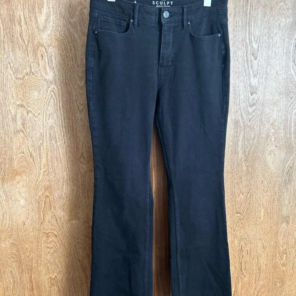 Women's Black Jeans - Skinny Flare - size 4